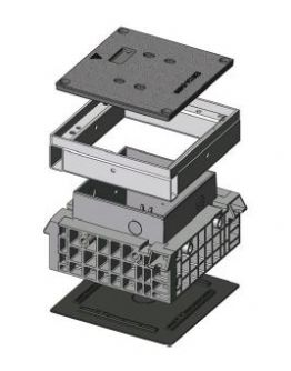 Základ šachty EK 268, A15, poklop PC, ochranný rám