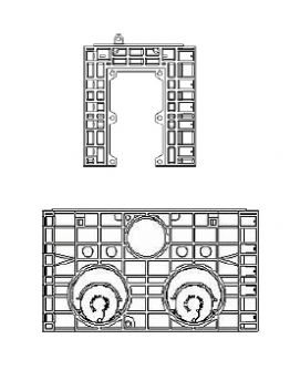 Rám k šachtě EK 278, výška 350 mm