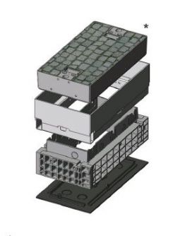 Základ šachty EK 278, B125, poklop ocel zádlažba