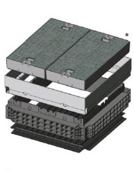 Základ šachty EK 328, B125, poklop ocel zádlažba