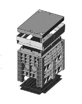 Kompaktní šachta EK 368 K3, B125, poklop ocel beton