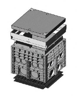 Kompaktní šachta EK 388 K2, B125, poklop ocel beton