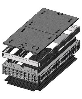 Základ šachty EK 338, B125, poklop litina 