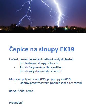 Čepice na sloupy EK19