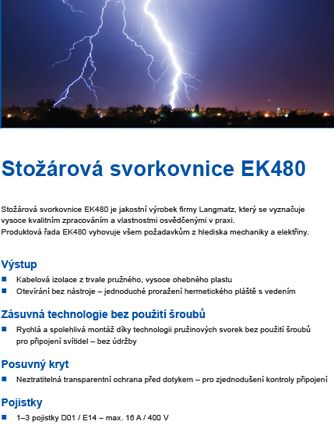 Svorkovnice EK480 ve vlastním krytu