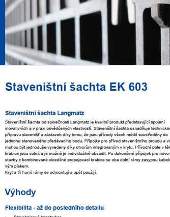 Staveništní šachta EK603