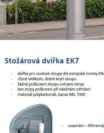 Stožárová dvířka EK7