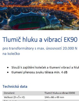 Tlumič hluku a vibrací EK90