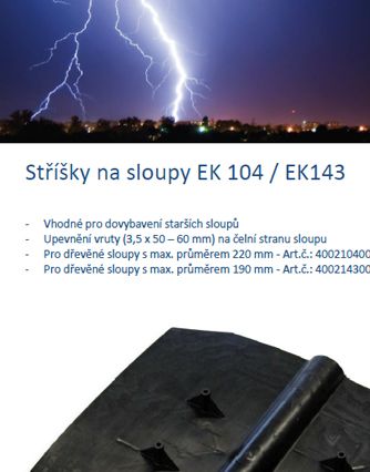 Stříšky na sloupy EK104, EK143