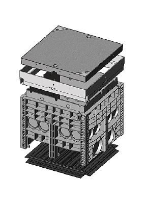 Kompaktní šachta EK 388 K3, B125, poklop ocel beton