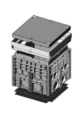 Kompaktní šachta EK 388 K2, D400, poklop ocel beton
